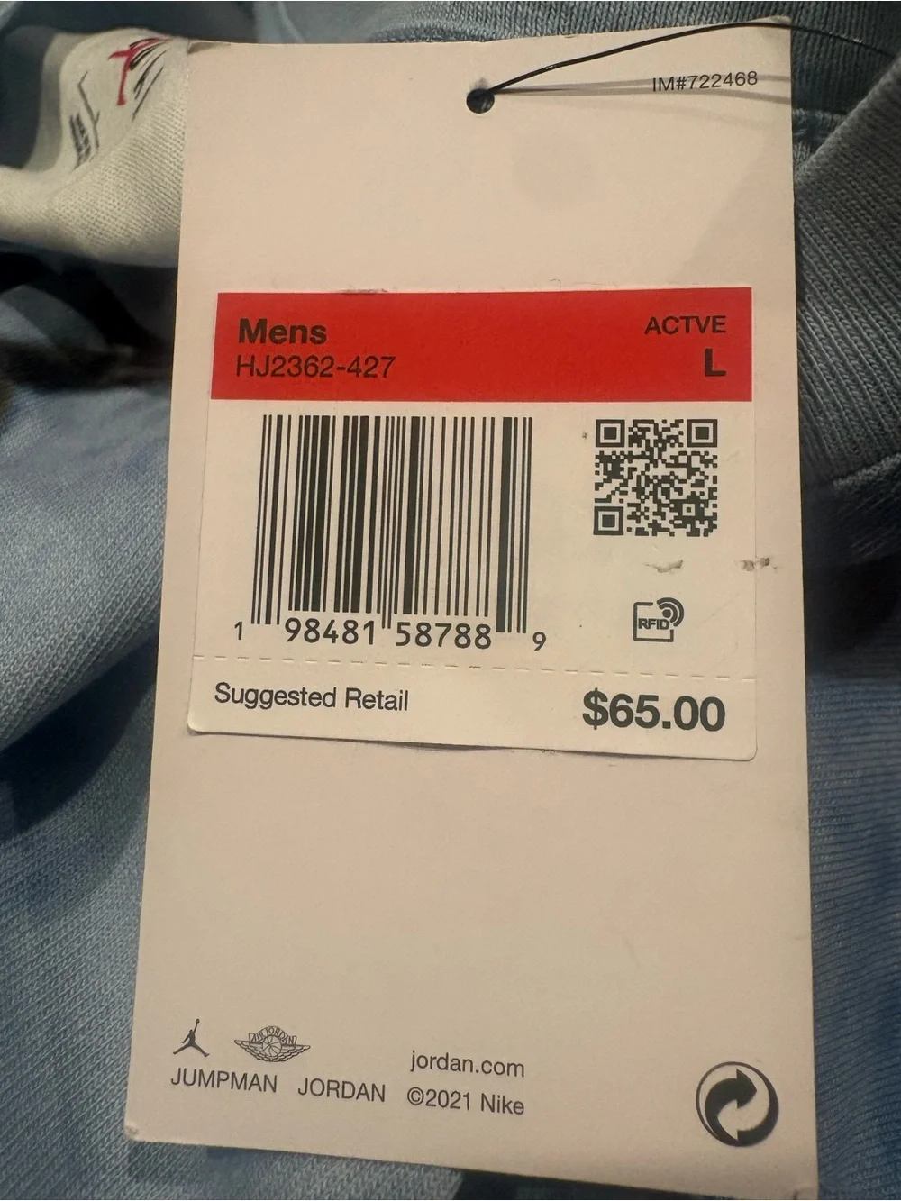 Nike Air Jordan AOP Playground T-Shirt Blue Multicolor Men's Sz L HJ2362-427